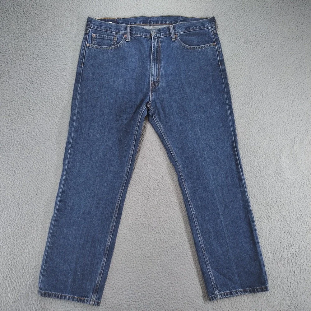 Levi's 505 Jeans Men 40x30 Blue Dark Wash Denim Straight Leg Zip Fly